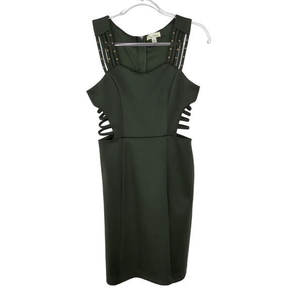 City Trends Urban Outfitters Olive Green Sexy Cut Out Mini Dress Medium - Picture 5 of 9